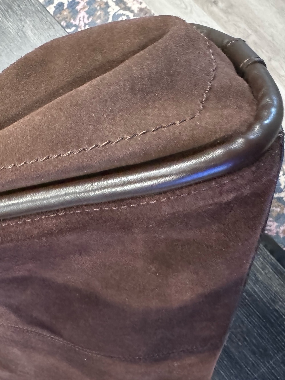 Women's Suede Tote Bag in Dark Brown - Picture 13 of 14